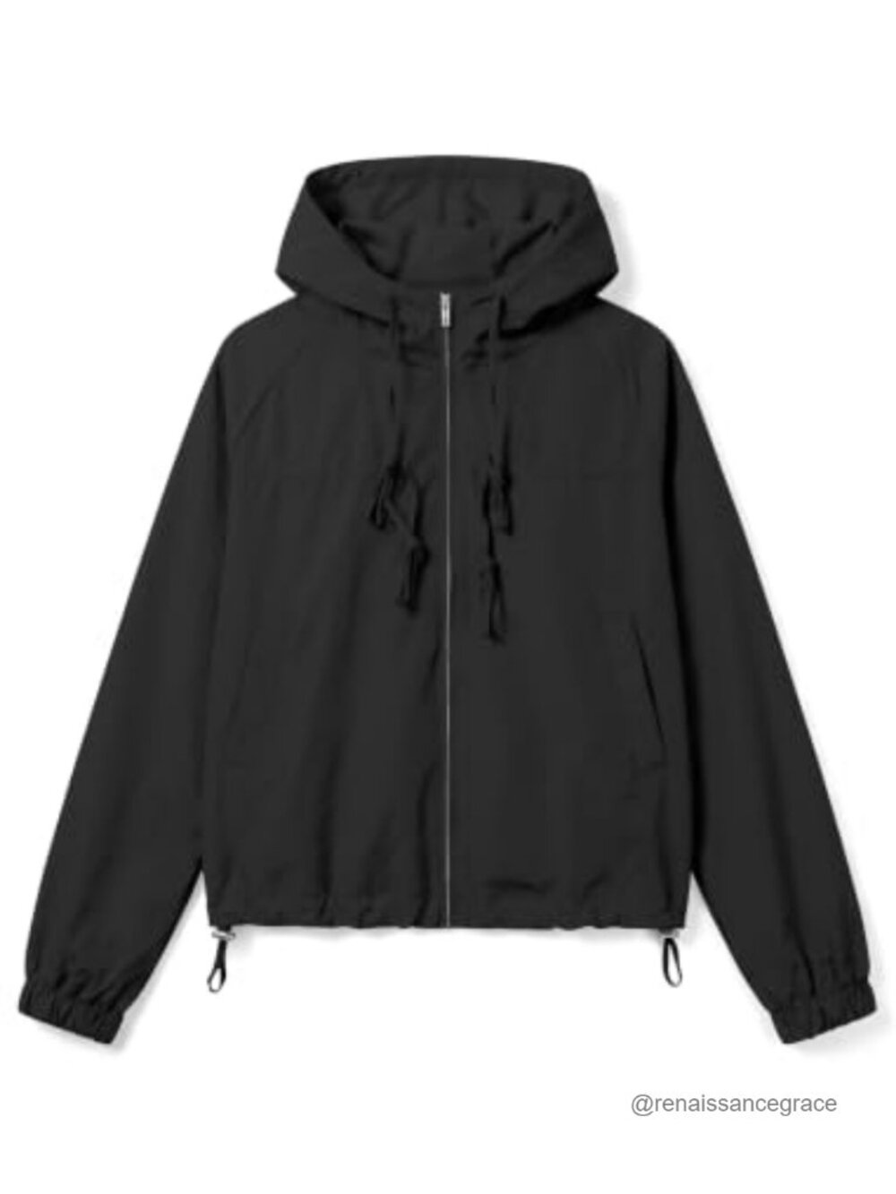 Women's Zip Hoodie Jacket Gathered Casual Fall Coat with Pockets